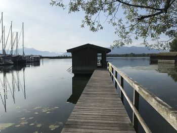 Pier at quiet lake
