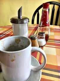 Close-up of coffee on table