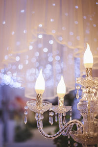 Close-up of illuminated lamp