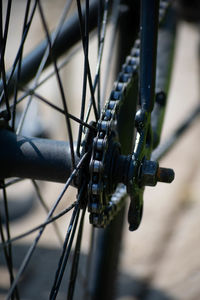 Close-up of bicycle wheel