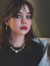 Close-up portrait of young woman
