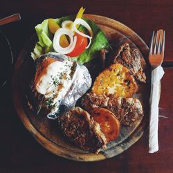 Close-up of served food