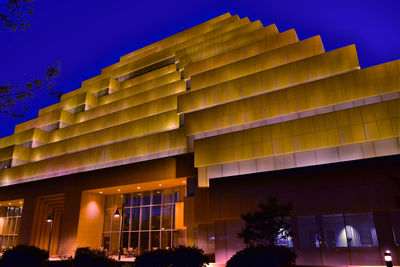 Low angle view of building at night