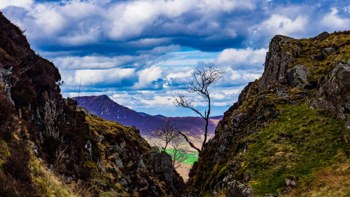 Scenic view of mountains against sky