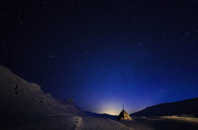 Winter landscape at night