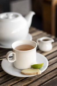 Close-up of coffee on table