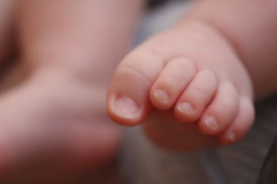 Close-up of baby feet