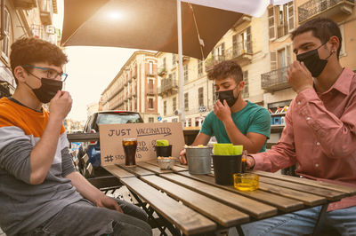 People sitting in restaurant