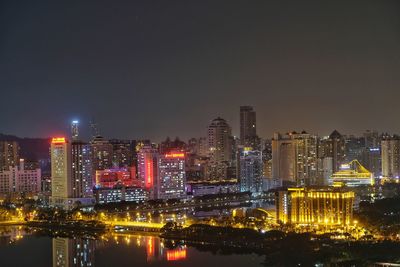 Illuminated city at night