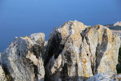 Scenic view of sea against blue sky