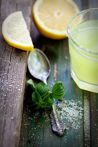 Close-up of drink on table