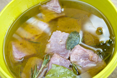 Close-up of soup in bowl