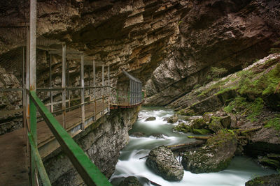 River amidst rock formation