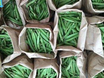 High angle view of vegetables for sale in market