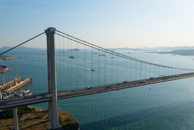 View of suspension bridge