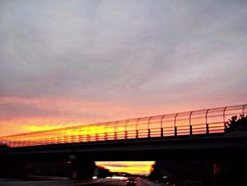 Suspension bridge at sunset