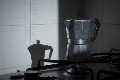 Moka pot in kitchen