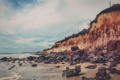 Scenic view of beach against sky