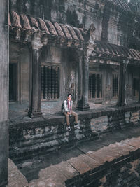 Full length of man in abandoned building