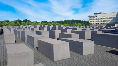 View of cemetery against sky