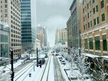 Panoramic view of city during winter