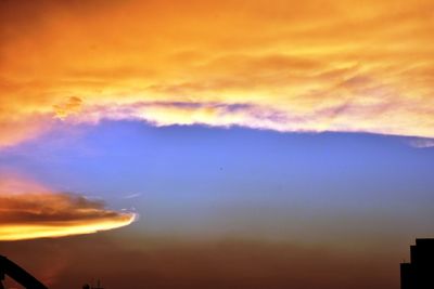 Low angle view of sky at sunset