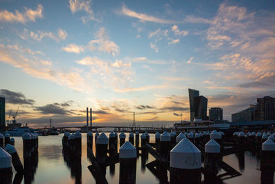 Melbourne docklands sunset