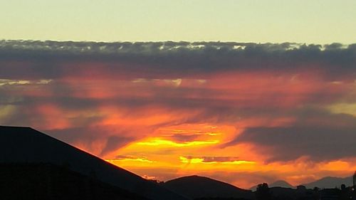 Scenic view of landscape against dramatic sky