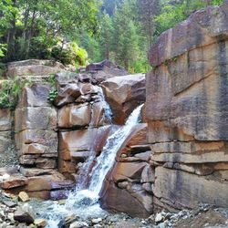 Scenic view of waterfall