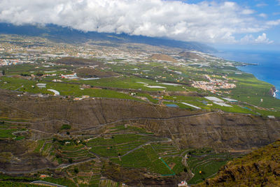 Landscape view with mountains in the background