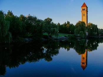 Scenic view of calm lake against sky
