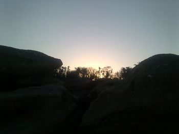 Scenic view of mountains against clear sky