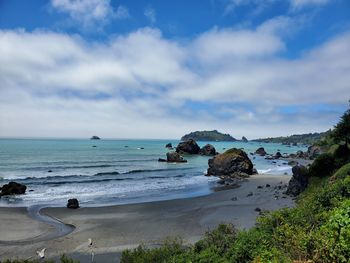 Rocky blue pacific waters of northern california