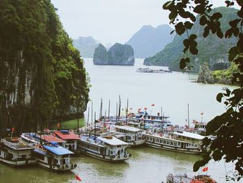 Boats in calm sea