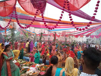 People during traditional festival