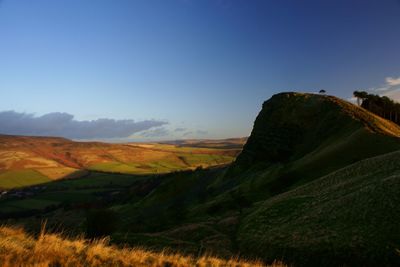 Scenic view of mam tor against sky
