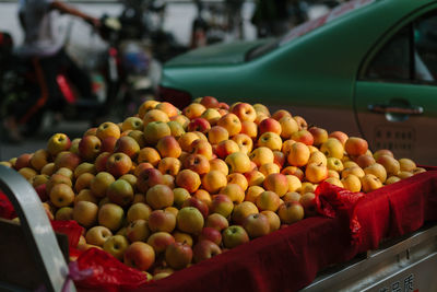 Apples for sale at market stall