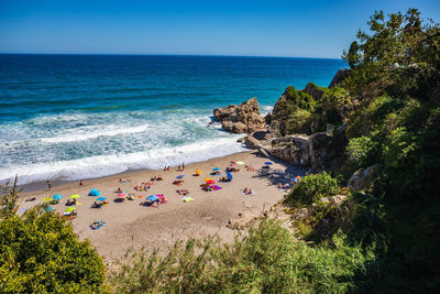 High angle view of beach against sky