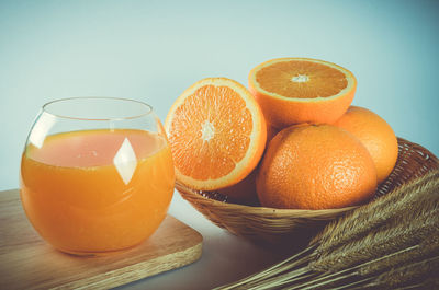 Close-up of orange fruits on table