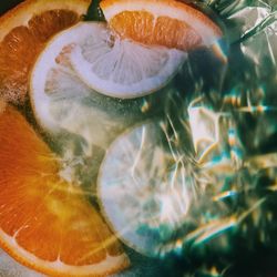 Close-up of citrus fruit slices