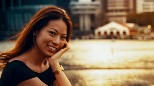 Portrait of smiling young woman