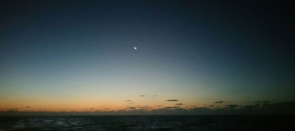 Scenic view of sea at sunset