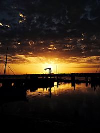 Scenic view of sea at sunset