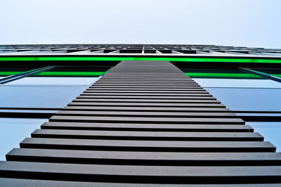 Low angle view of modern building against clear sky