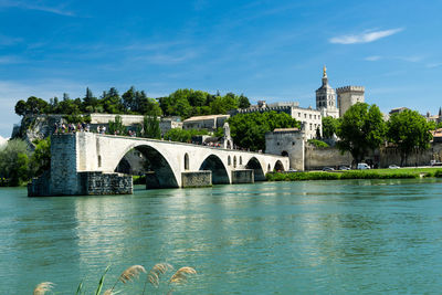 Bridge over river in city