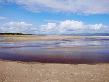 Scenic view of beach against sky