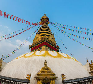 Low angle view of traditional building against sky