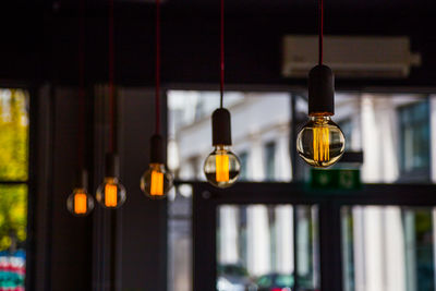 Close-up of illuminated light bulb