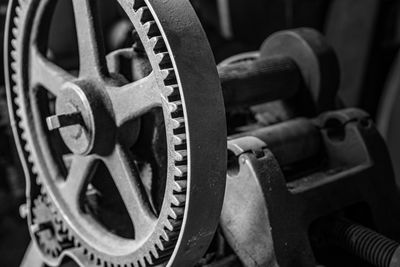 Close-up of metal wheel