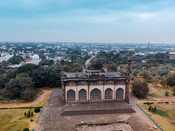 High angle view  of ancient building